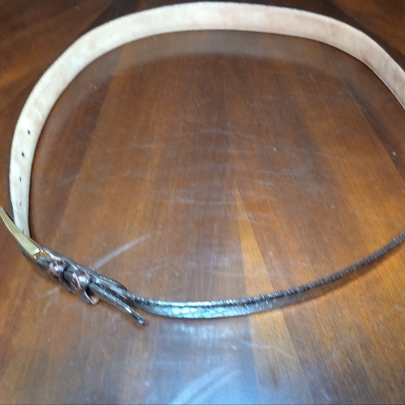 ESTILO 402 Men's American Alligator Gold Buckle Belt Size 38 - Picture 2 of 10